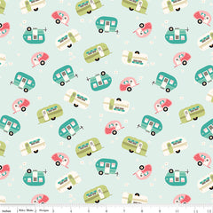 Glamp Camp Mint Trailers Yardage by My Mind's Eye for Riley Blake Designs