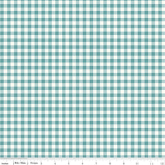 Bee Ginghams Teal ReNae Yardage by Lori Holt for Riley Blake Designs