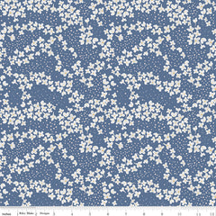 With A Flourish Denim Blossoms Yardage by Simple Simon and Co. for Riley Blake Designs