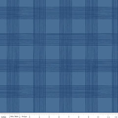 Land Of The Brave Denim Plaid Yardage by My Mind's Eye for Riley Blake Designs