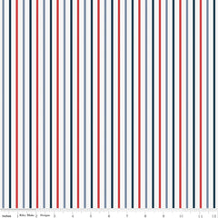 Red White And True Off White Stripes Yardage by Dani Mogstad for Riley Blake Designs