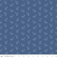 Bee Basics Blue Heart Yardage by Lori Holt for Riley Blake Designs