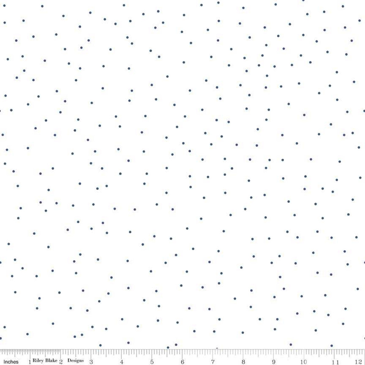 Pin Dot Denim on White Yardage by Lori Holt for Riley Blake Designs