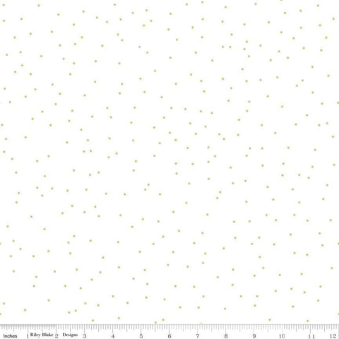 Pin Dot Green on White Yardage by Lori Holt for Riley Blake Designs