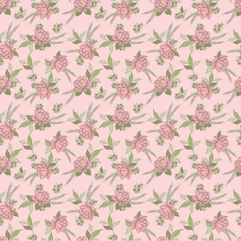 Country Roads Pink Shenandoa Yardage by Lori Woods for Poppie Cotton Fabrics