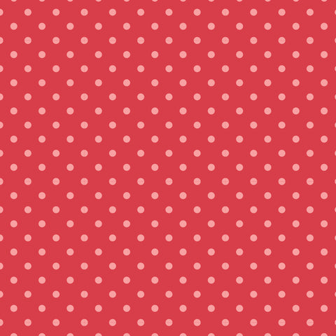 Sunshine And Chamomile Red Dots Yardage by Lori Woods for Poppie Cotton Fabrics