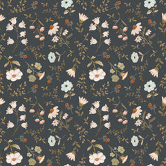 House and Home Black Meagan Yardage by Lori Woods for Poppie Cotton Fabrics