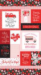Falling In Love Red Panel by Dani Mogstad for Riley Blake Designs