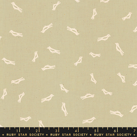 Heirloom Khaki Chirp Yardage by Ruby Star Society for Moda Fabrics