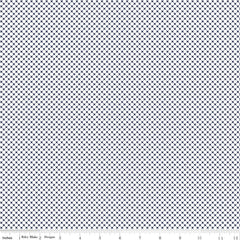 Kisses Navy on White Yardage by Riley Blake Designs